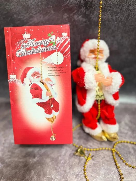 Музыкальный Дед Мороз на веревке двигается верх, вниз