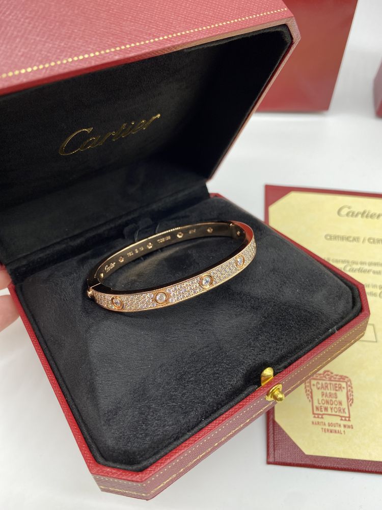 Brățară Cartier LOVE 18 Rose Gold 24K Full Diamond