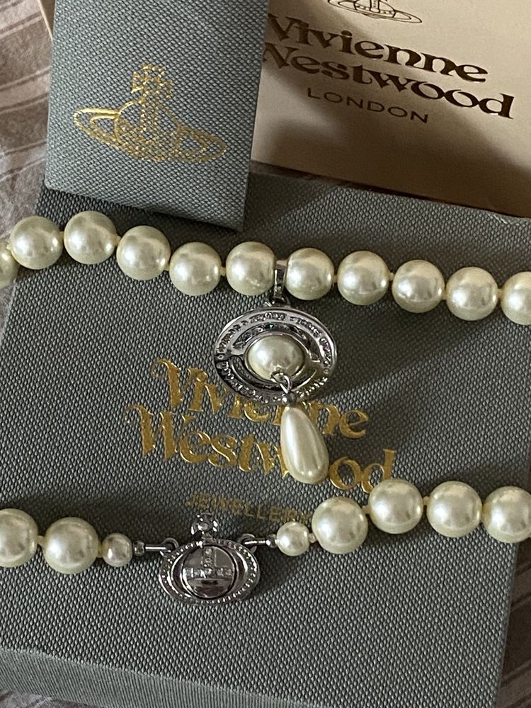 Колие Vivienne Westwood One row pearl drop chocker