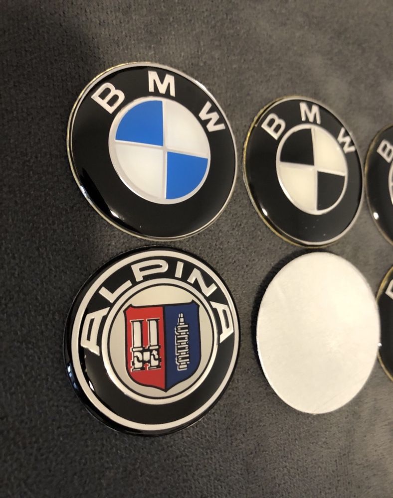 Emblema logo volan Bmw 45mm alb seria 1 3 5 7 X1 X3 X5 X6 e46 e60 e90