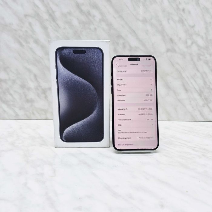 iPhone 15 Pro Max 256GB, 100% Baterie Zeus Amanet Militari 33437