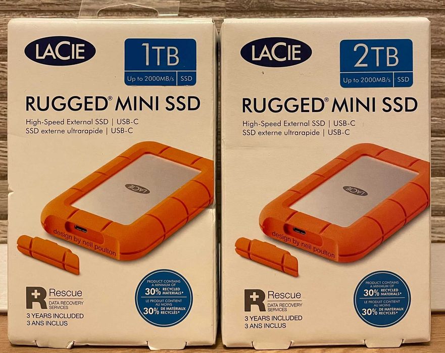 SSD Extern portabil Lacie Rugged Mini 1TB 2TB NOU SIGILAT
