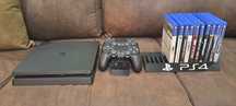 PlayStation 4 slim 500 GB + 2 джойстика + док. станция за зареждане