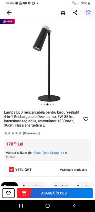 Vand lampa Led, reîncărcabila, 4 în 1, sigilata, garantie 2 ani