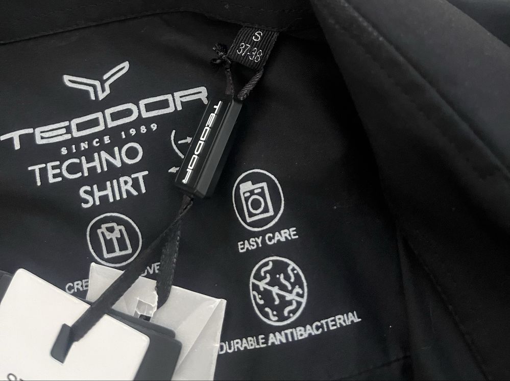 TEODOR Techno Shirt черна мъжка риза New Season