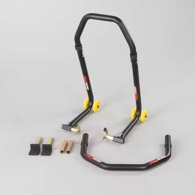 Stander/Suport Moto 2-in-1 fata/spate cu 3 adaptoare - Gri/Negru/Rosu