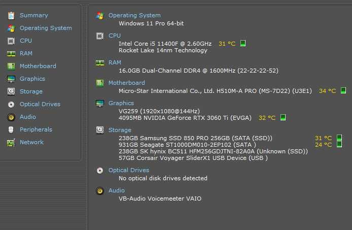 PC – i5-11400F / RTX 3060 Ti / 16GB DDR4 / 512 GB SSDs