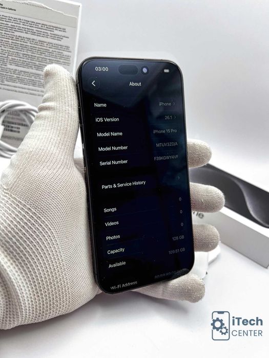 iPhone 15 Pro, 128GB, Black, 100% батерия, КАТО НОВ, ГАРАНЦИЯ!