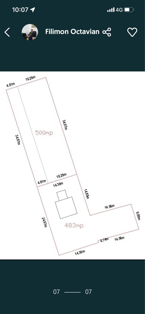 Proprietar  500 m  intravilan Snagov - Ghermanesti , propietar 500 m2