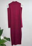 Rochie lână merinos, S, roșu burgund/visiniu