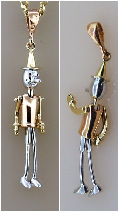 Cartier - Pandantiv Pandant 3D mobil 14K Alb Galben Roz Pinocchio