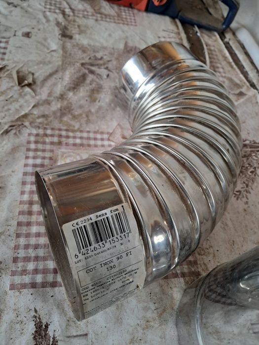 Vând tub de inox si cot la 90 d