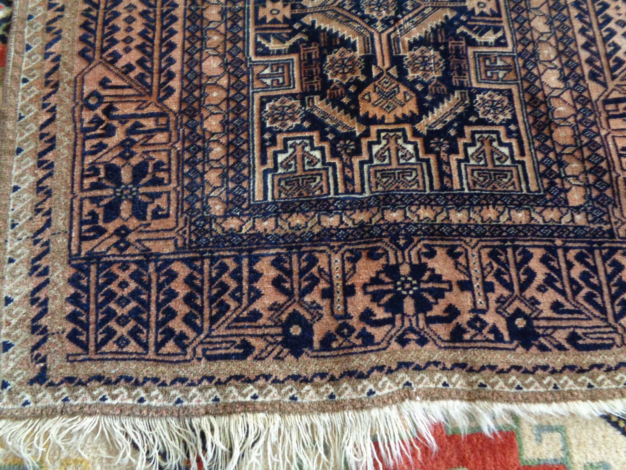 Covor persan (iran) Meshad Belouch - 200x100cm 40 de ani lana bumbac