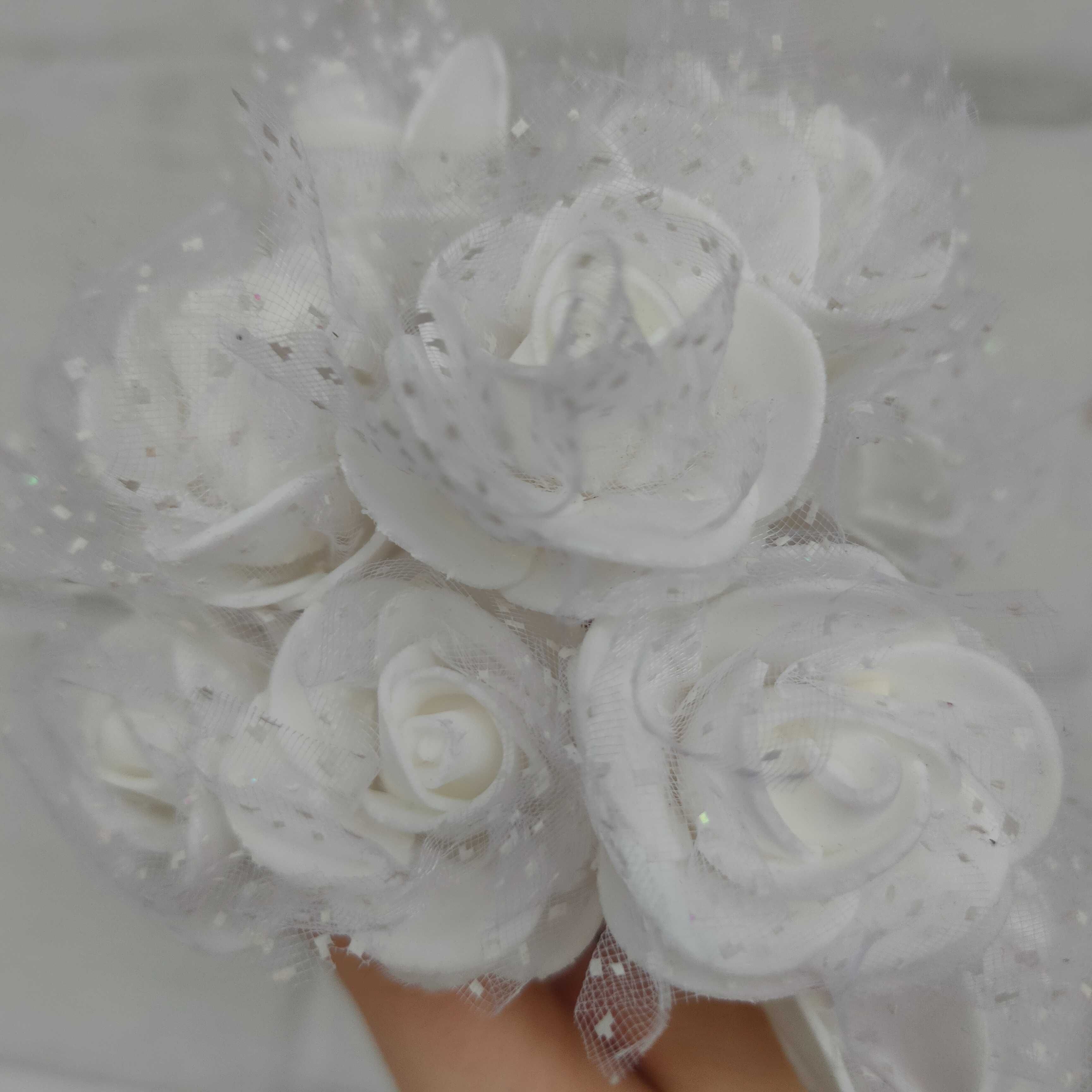 Белые розы шпильки для волос 10 штук