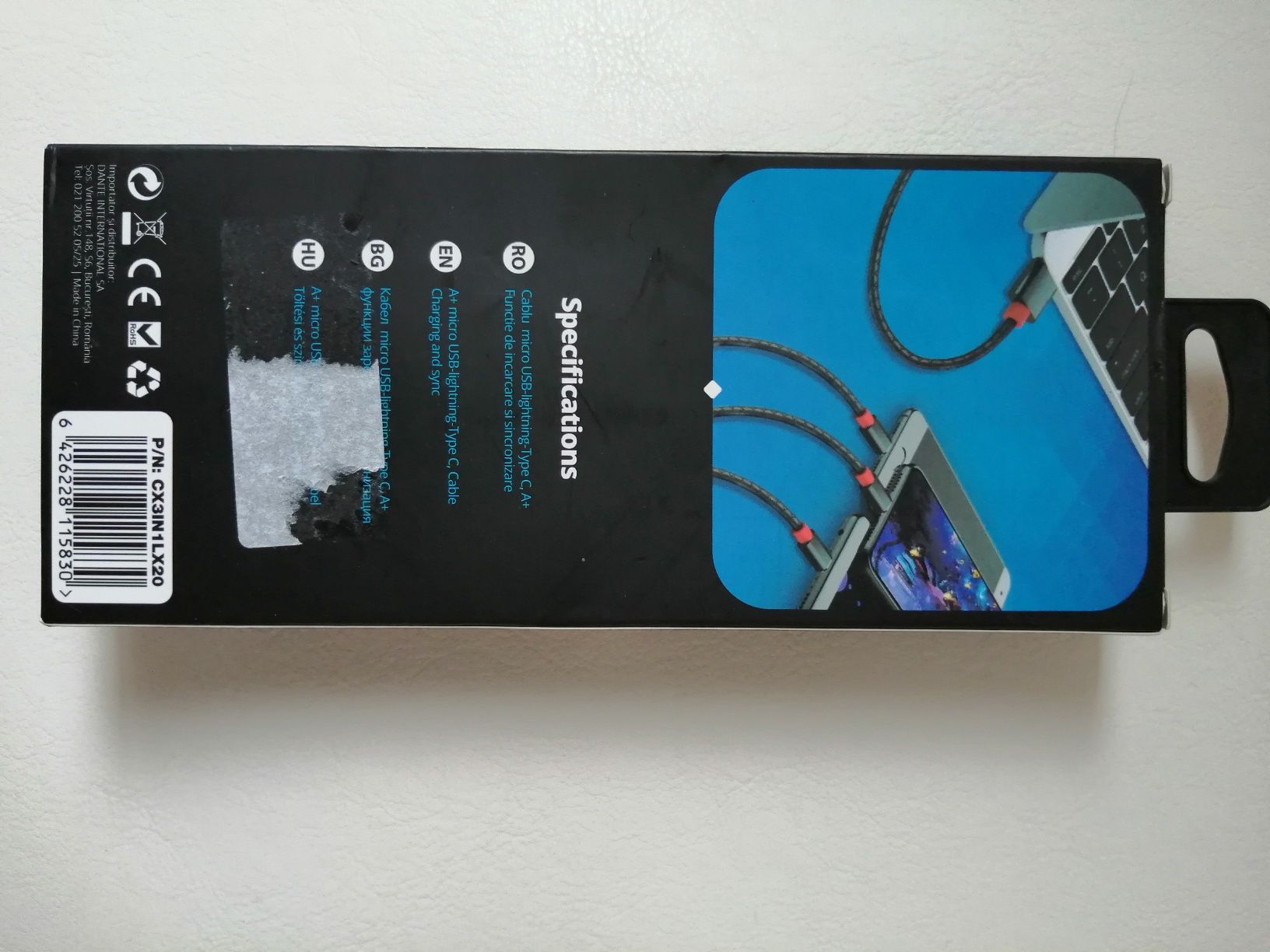 vand Cablu incarcare-sincronizare, micro USB+ lightning+ Type C, 1 m,
