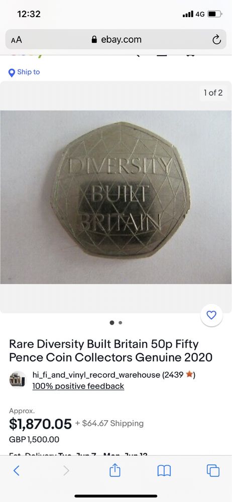 Moneda rara Fifty pence an 2020