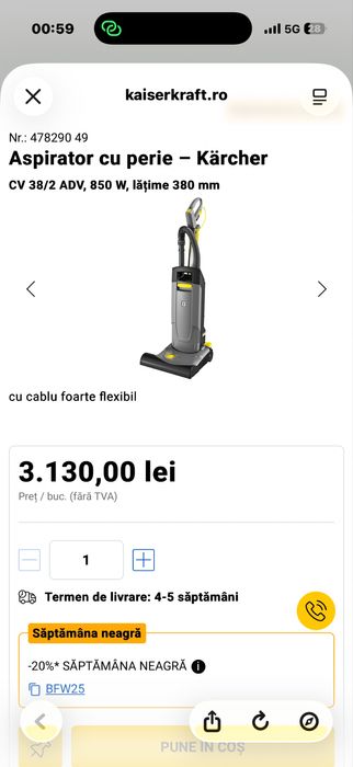 Aspirator Kärcher cu perie