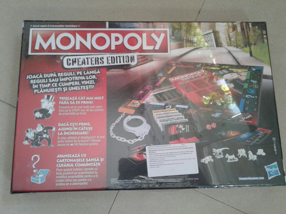 Joc Monopoly Cheaters romana, nou, Hasbro, in tipla