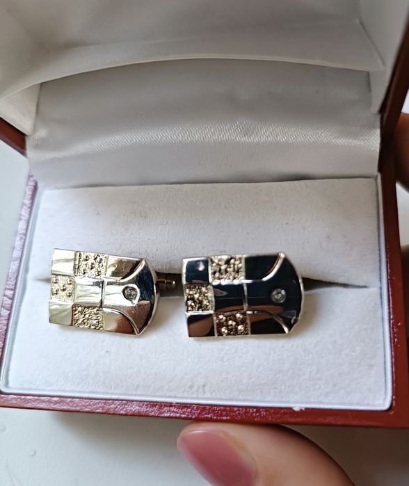 Запонки разные сереб. и позолота