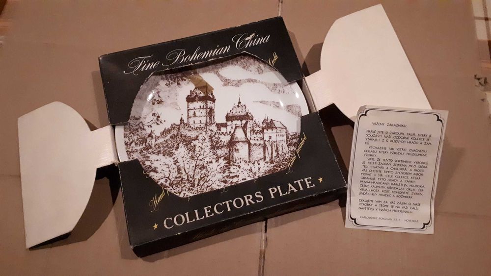 Farfurie portelan Bohemia, Cehoslovacia, de colectie (diametru=24cm)