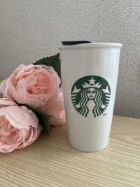 Колекционерска порцеланова чаша Starbucks с капак