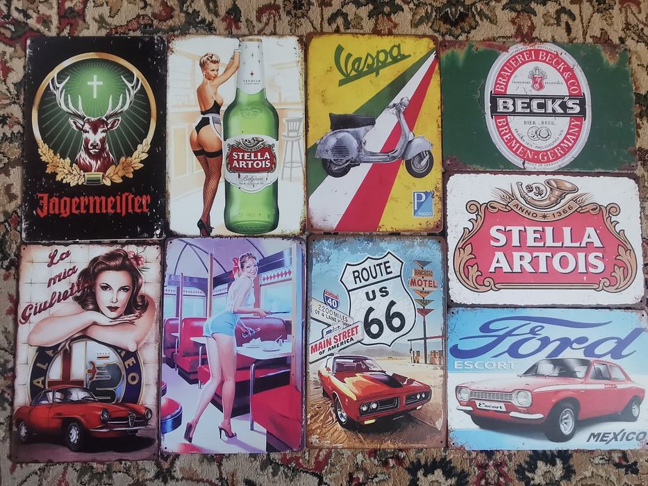 Tablii metalice vintage Reclame retro garaj