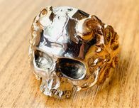 Inel aur 18 k  craniu Memento Mori Skull Italia designer Vlad Glynin