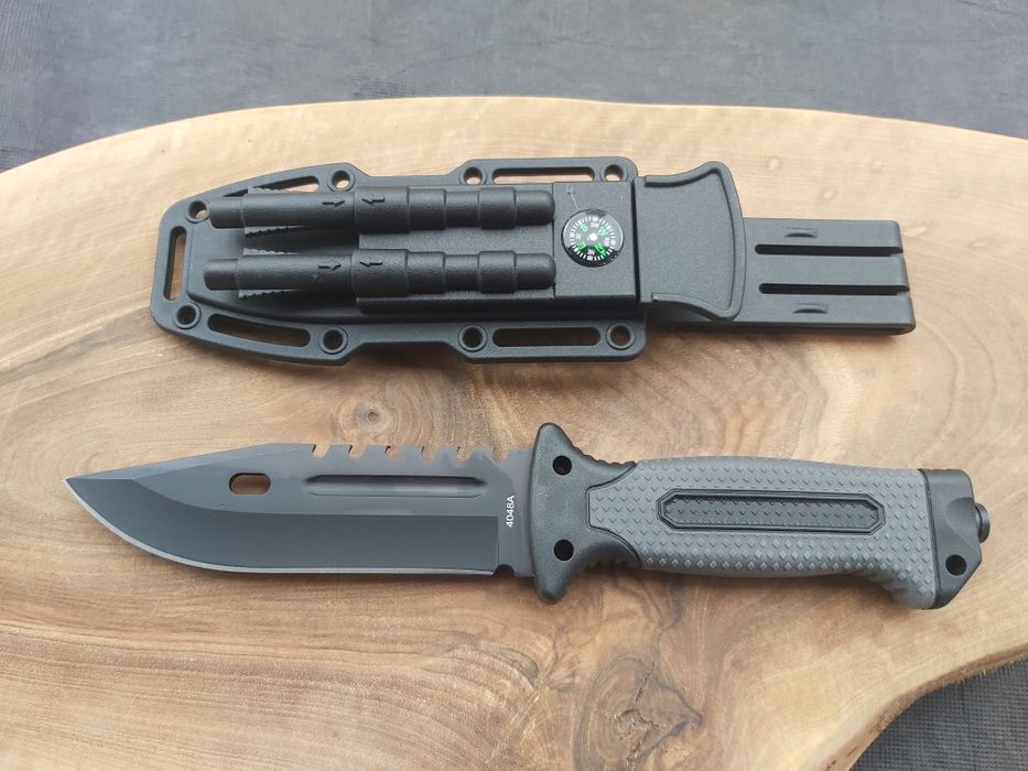 Тактически нож с кания,компас,запалка,свирка и точило,ТК302