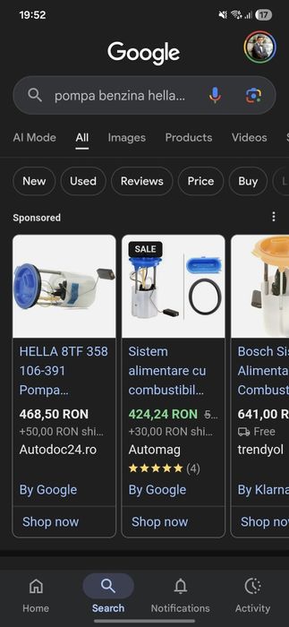 Pompa benzina golf 5 1.4 FSI Hella