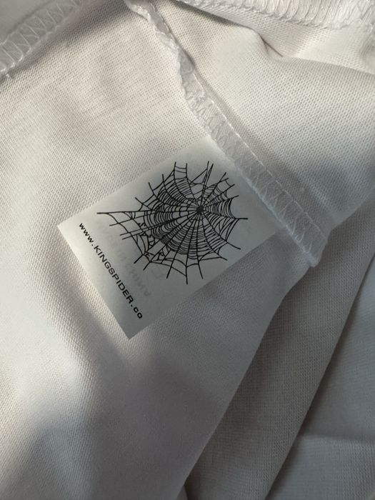 sp5der OG Green Web/Pink Logo White T-shirt