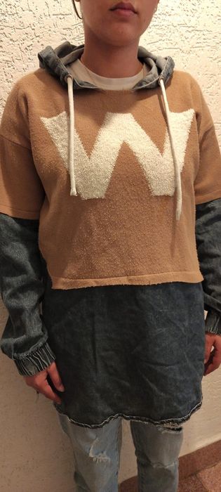 Блуза с дълъг ръкав вид туникка полу дънчено