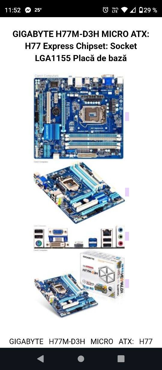 Kit Intel I5 3550-Gigabyte 1155-8gb DDR3 DDR3