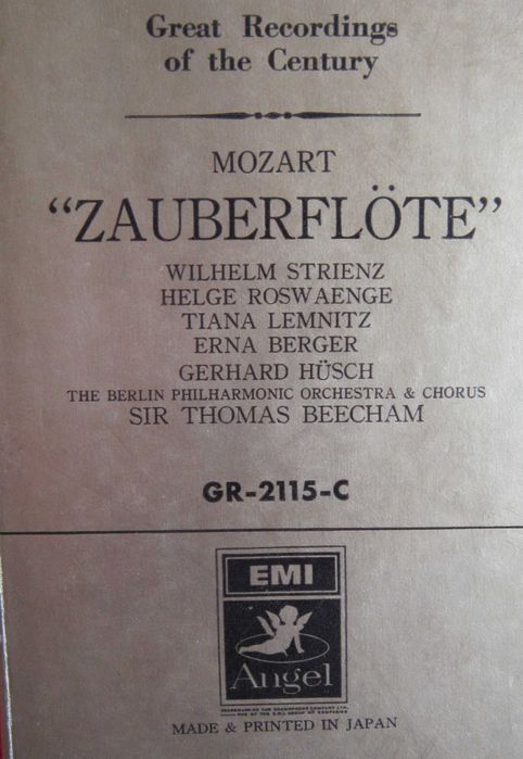 rar vinil Mozart Flautul fermecat-inreg.1937 Beecham, fabricat Japonia