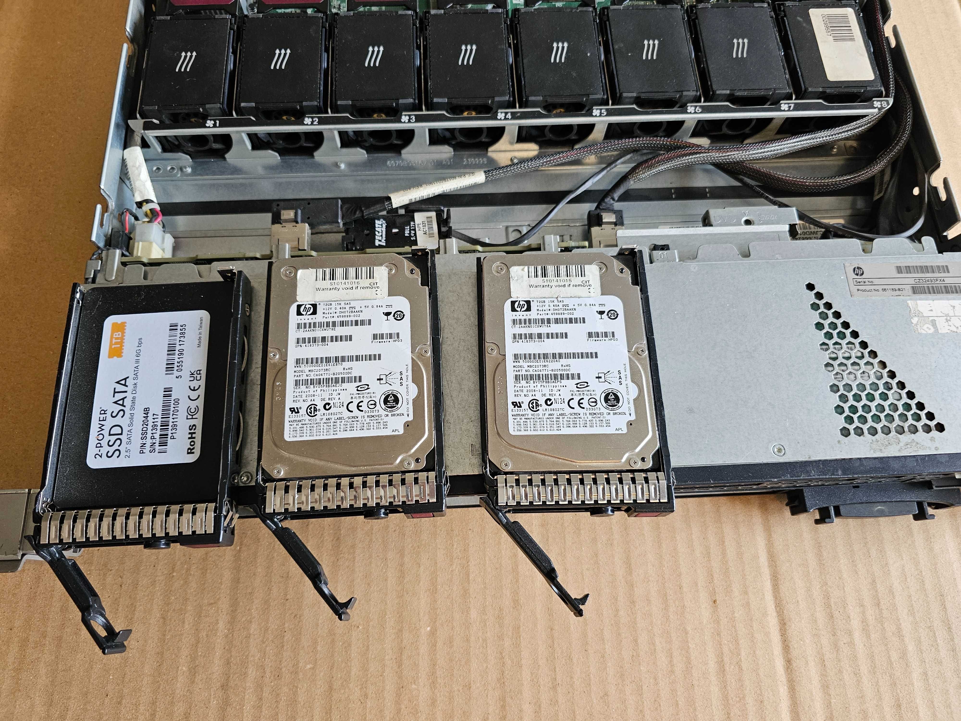 Server Hosting HP DL-360e Gen8 2 Xeon 80Gb ram 1TB SSD Raid Ctr 2xPSU