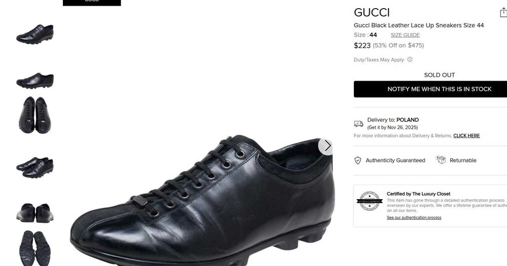 Pantofi sport casual 43 43.5 de lux GUCCI piele naturala moale