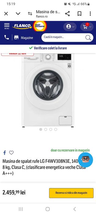 Masina de spalat rufe LG