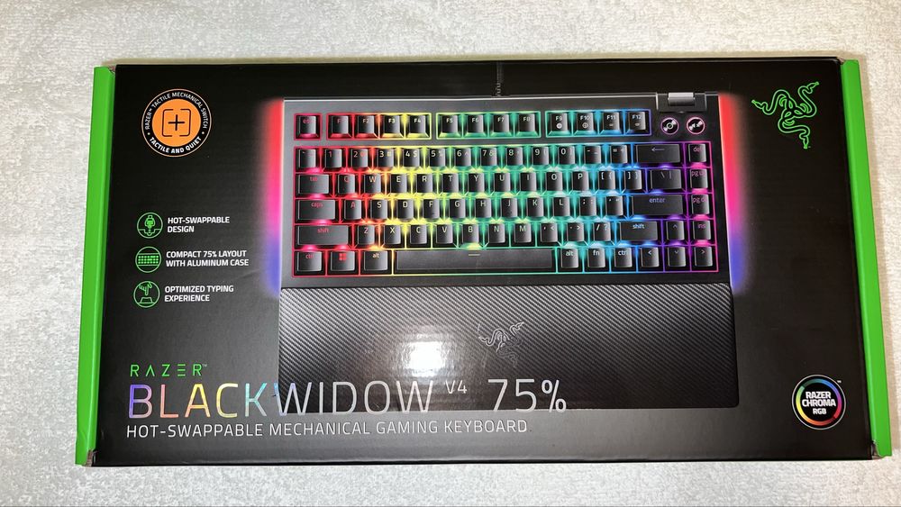 Клавиатура Razer - BlackWidow V4 75, RGB, черна