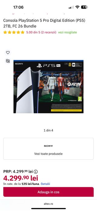 PlayStation 5 PS5 Pro 2TB Digital Edt. FC26 • NOU / SIGILAT •