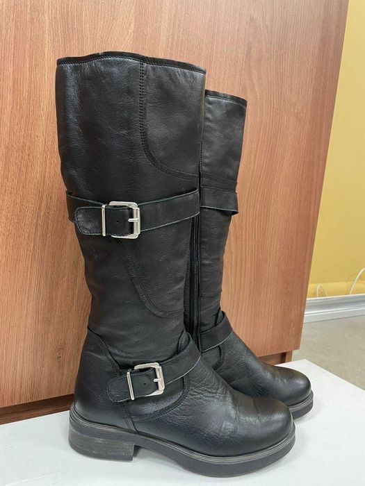 Дамски италиански ботуши, естествена кожа