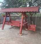 Balansoar  leagan  lemn  masiv  rustic  set masa foișor