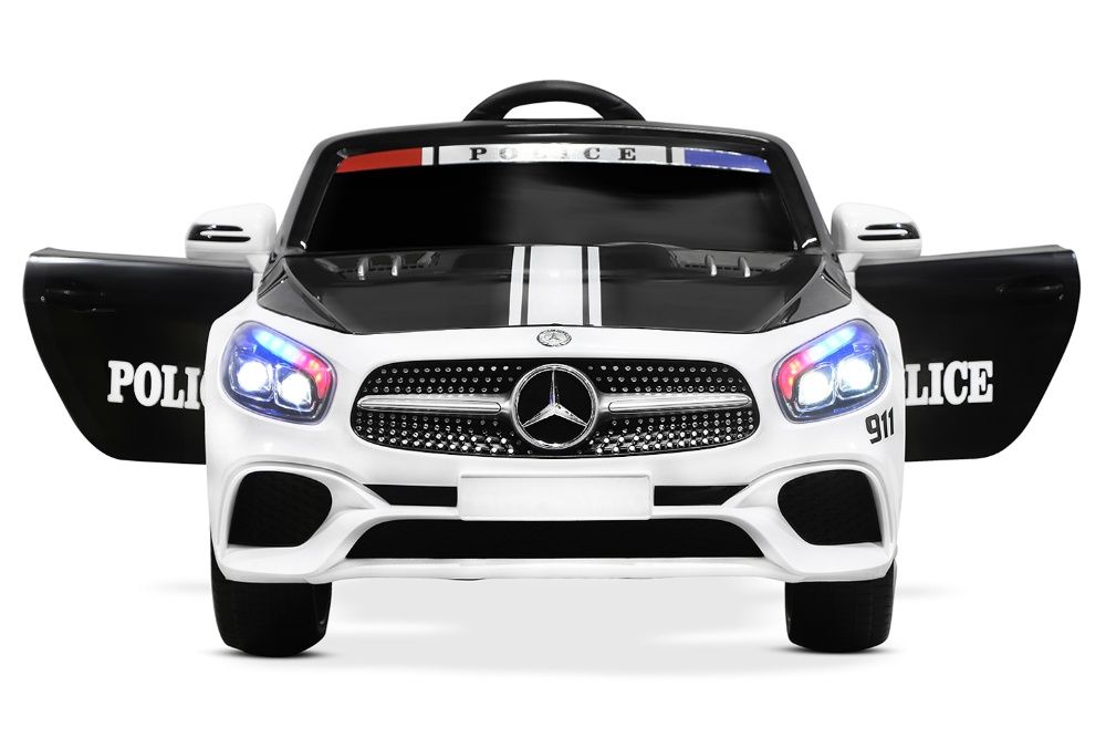 Masinuta electrica de politie Mercedes SL500 90W PREMIUM #Alb