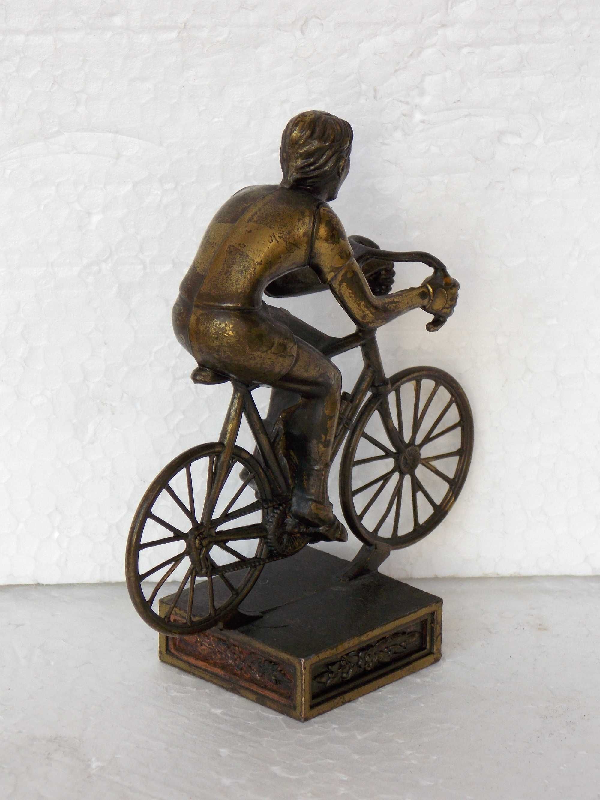 statueta bronz antichitati arta veche figurina bicicleta cursiera