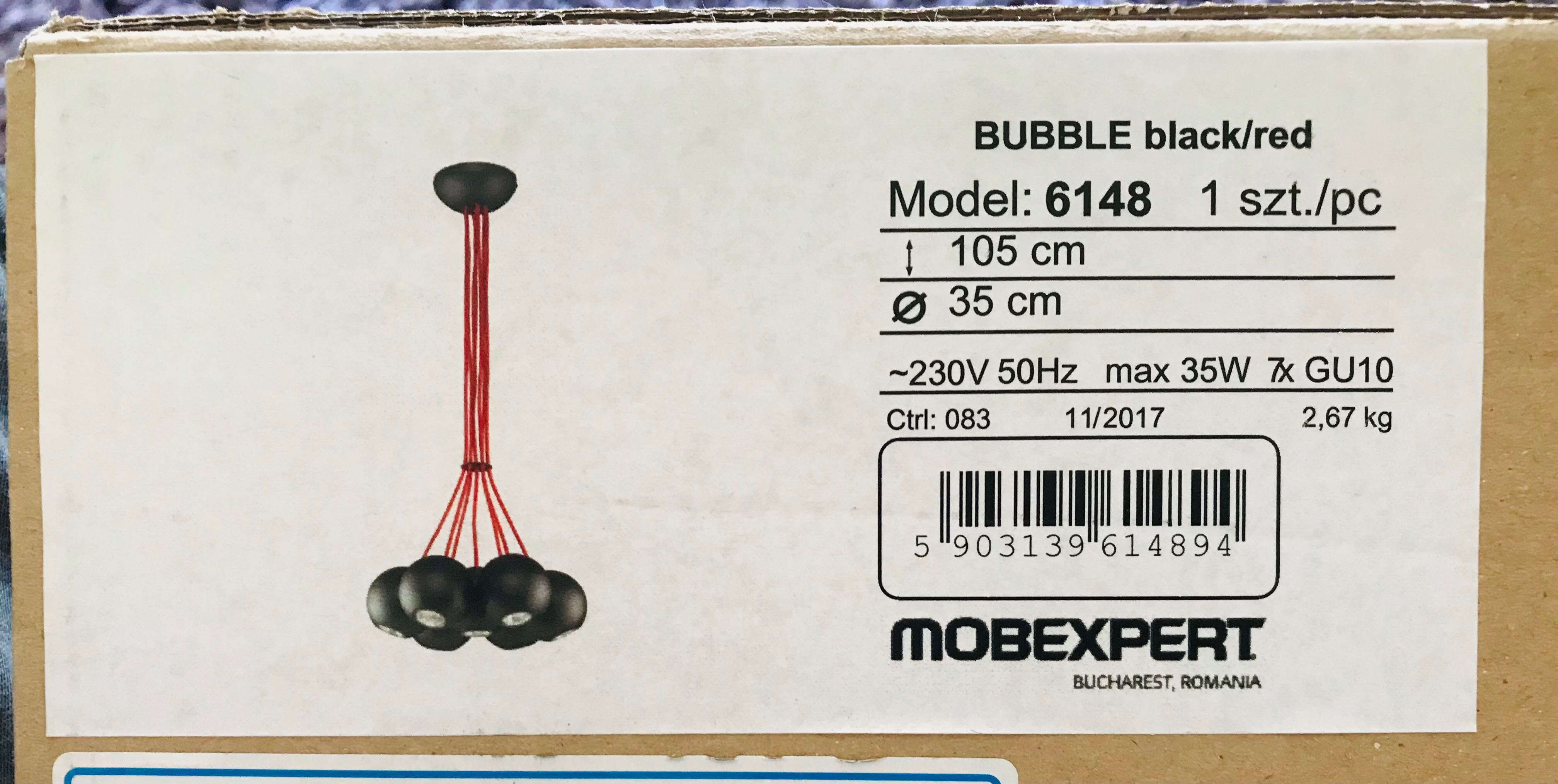 Lampa Bubble Mobexpert Negru/Rosu