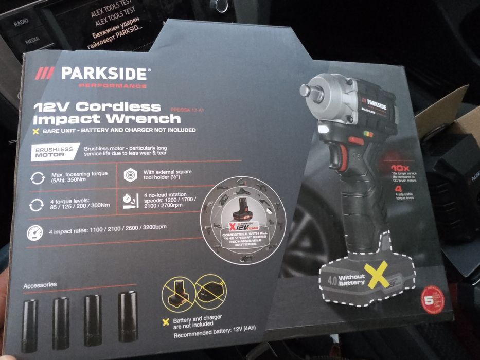 Гайковерт Parkside 12v с 3 батерии