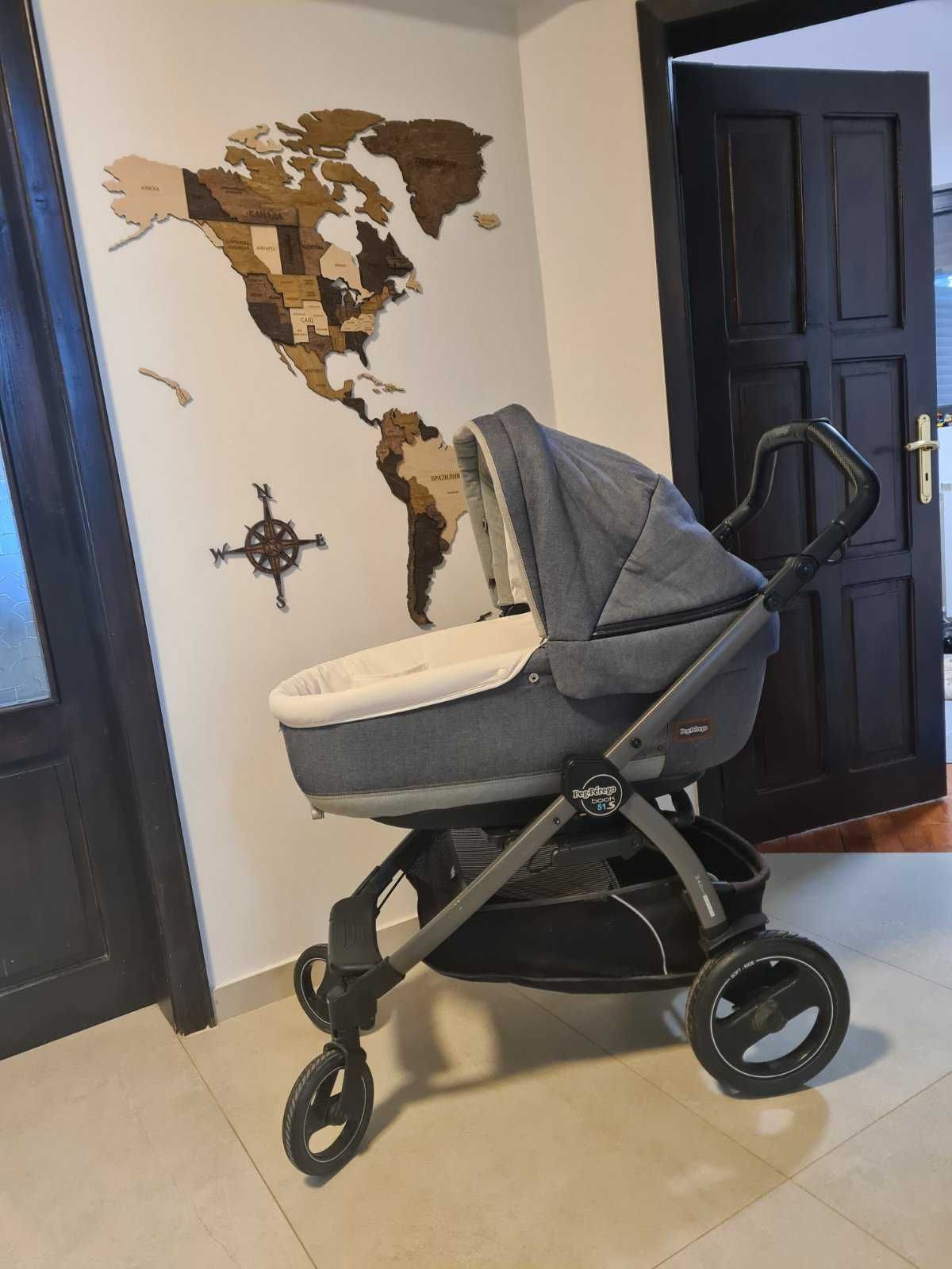 Детска количка 3в1 (вкл. изофикс база) Peg Perego Book 51S, Blue Denim