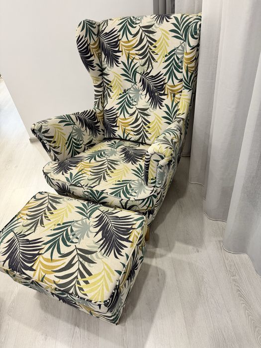 Fotoliu si taburet Strandmon Ikea