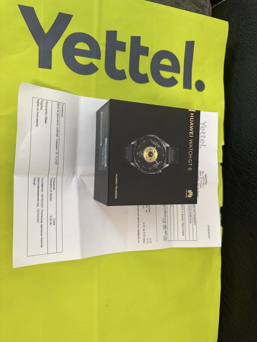 ЧИСТО НОВ 46mm Huawei Watch GT 6 Yettel Гаранция 2027 г. Black GT6