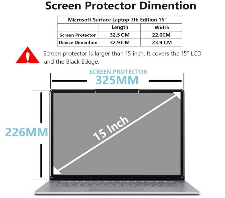 MEGOO 2 пакета стъклен протектор за екран за лаптоп Surface 7 15"