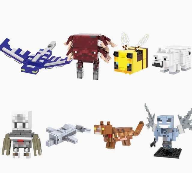 Set 8 Minifigurine tip Lego Minecraft cu Strider si Phantom