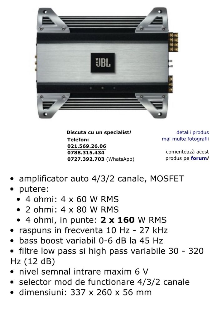 Vand amplificator auto JBL